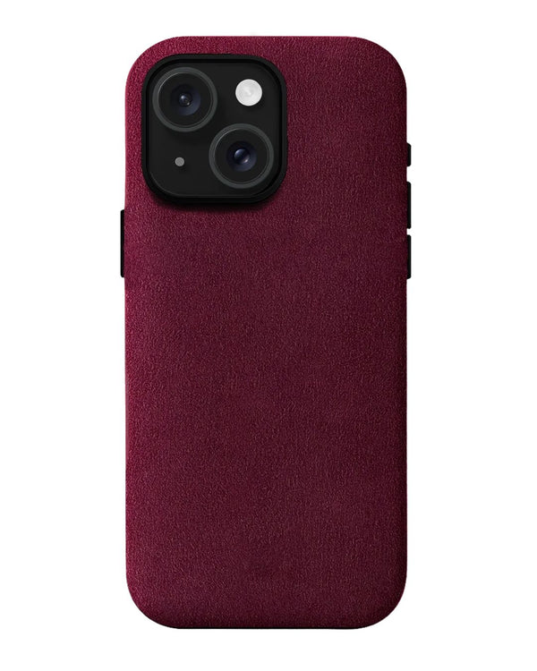 iPhone 15 Plus - Case Alcantara - Wine Red