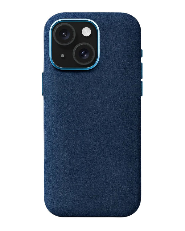 iPhone 15 Plus - Case Alcantara - Ocean Blue