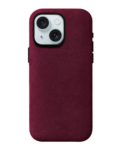 iPhone 15 Plus - Case Alcantara - Wine Red