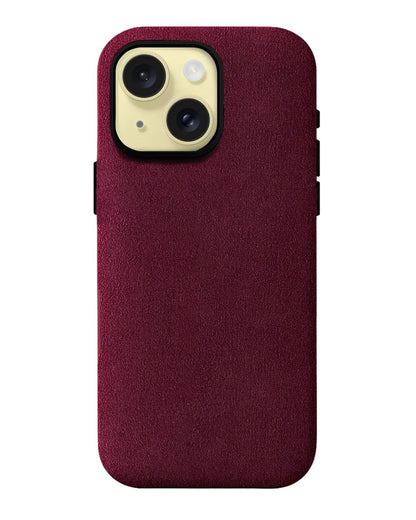 iPhone 15 Plus - Case Alcantara - Wine Red