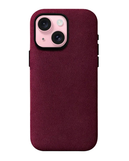iPhone 15 - Case Alcantara - Burgundy