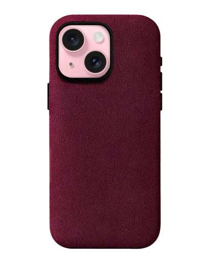 iPhone 15 Plus - Case Alcantara - Wine Red