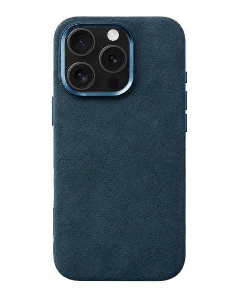 iPhone 15 Pro - Case Alcantara - Ocean Blue