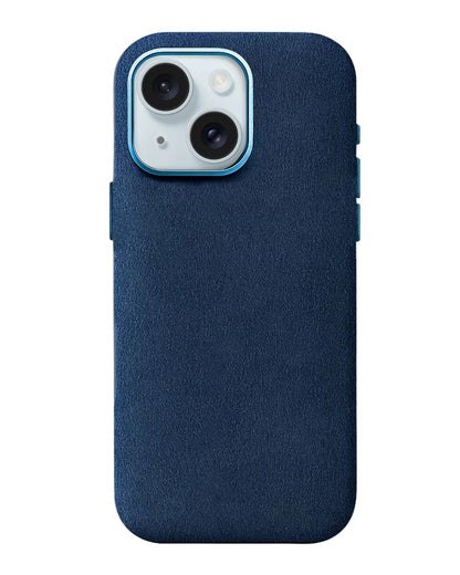 iPhone 15 Plus - Case Alcantara - Ocean Blue