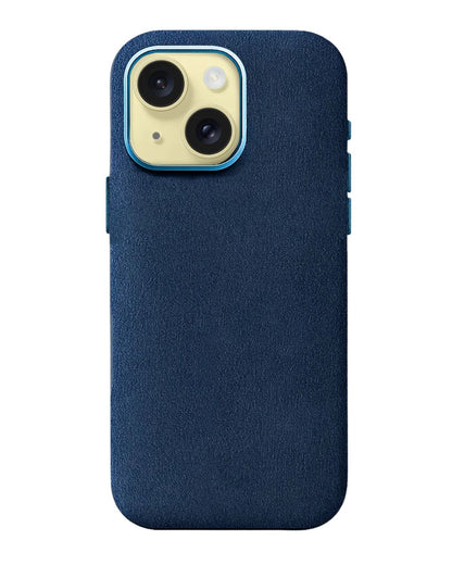 iPhone 15 Plus - Case Alcantara - Ocean Blue
