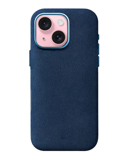 iPhone 15 Plus - Case Alcantara - Ocean Blue