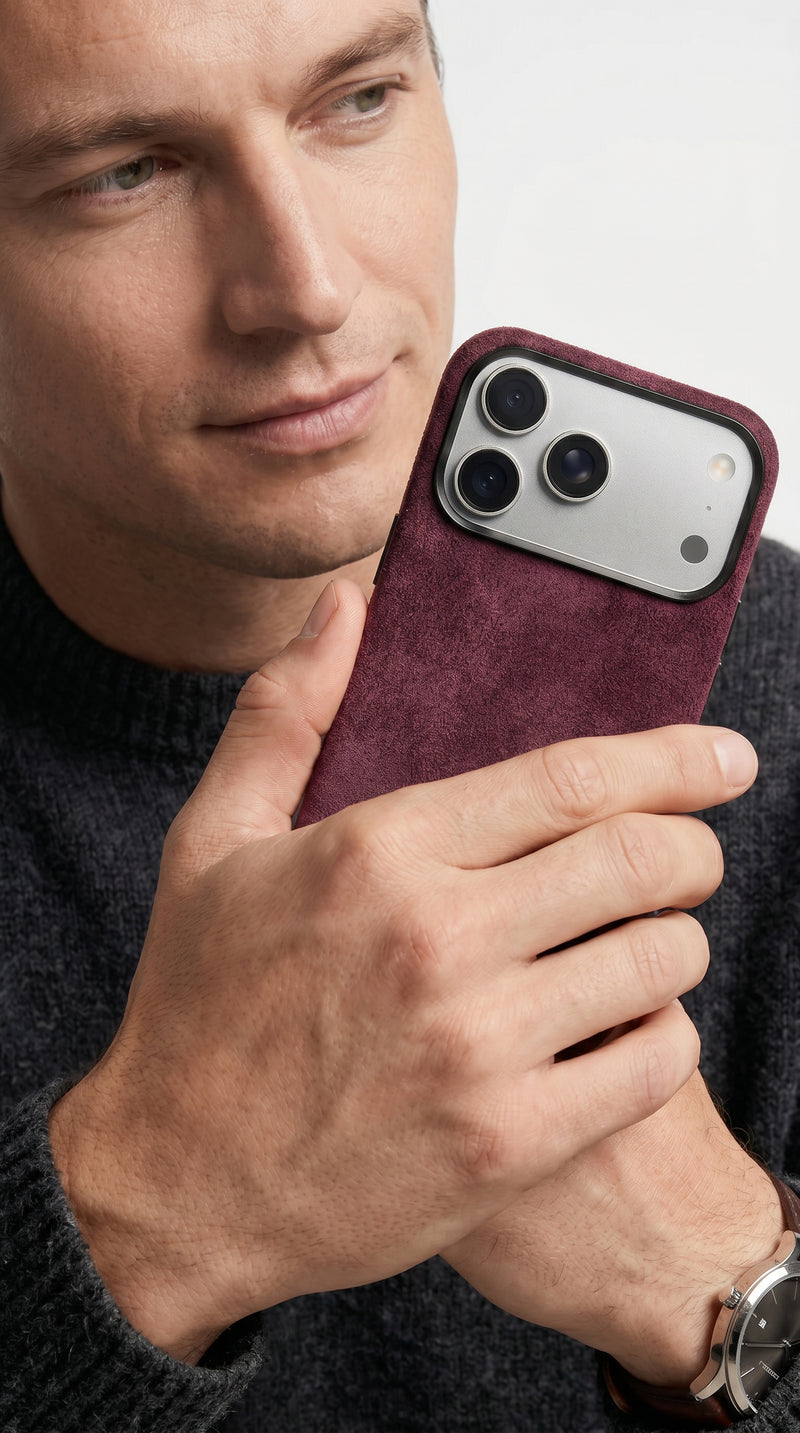 iPhone 17 Pro Max - Case Alcantara - Burgundy